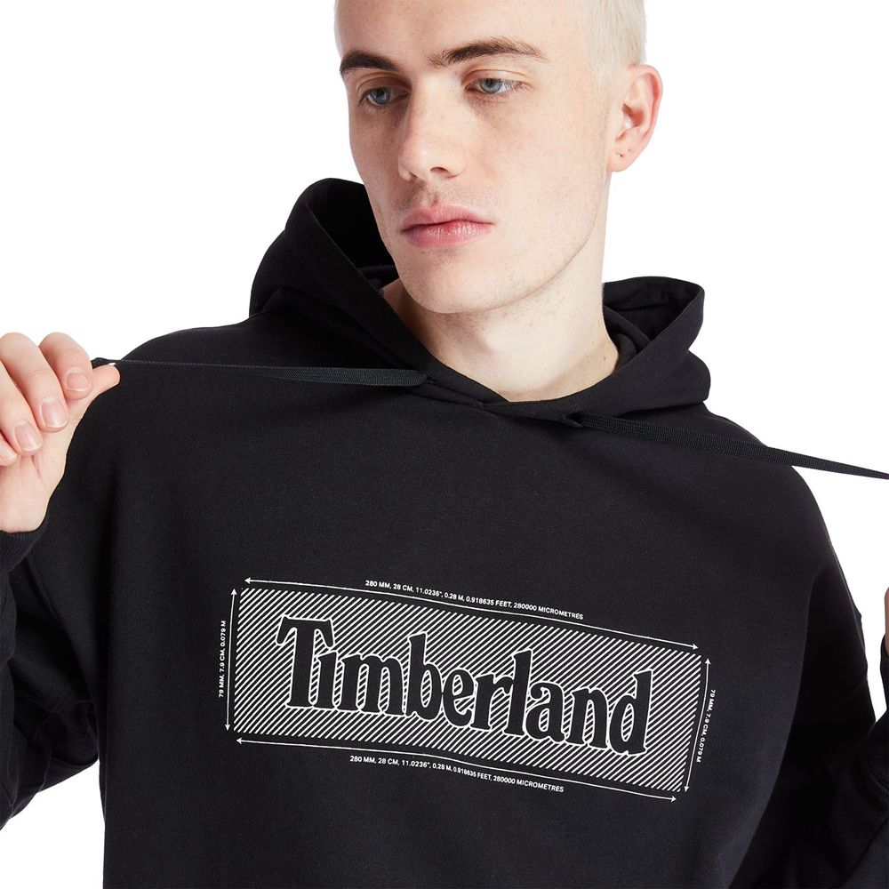 Timberland Φουτερ Ανδρικα Μαυρα - Logo Hoodie - Greece 1074563-BK